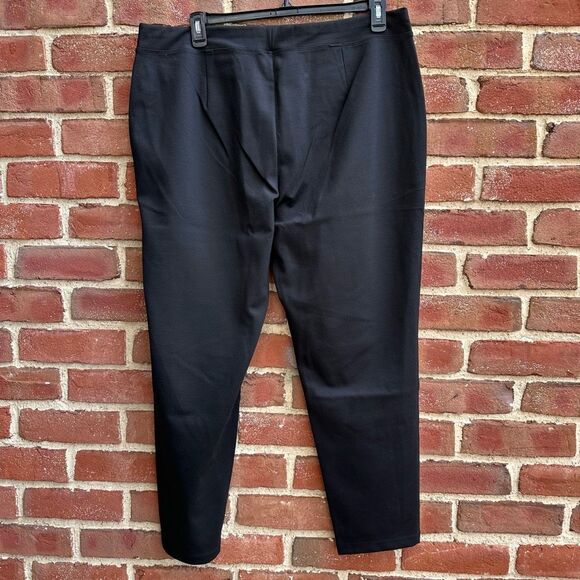 Eileen Fisher $198 ponte Stretch Tencel Black Ankle Pants 1X NEW - Picture 8 of 8